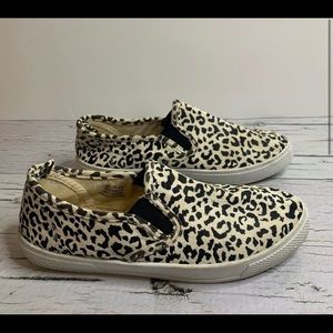 Leopard Print Tan & Black Sneakers